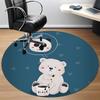 1pc Panda Bear Office Round Area Rug, Indoor Mat Suitable For Office, Under Office Chairs Bedroom Living Room Home Decor, Room Deco
