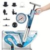 High-Pressure Air Toilet Plunger Set: Stainless Steel Toilet Unclogger for Kitchen Sink, Bathroom, and Clogged Pipes