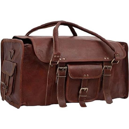 Кожаная спортивная сумка с большим клапаном Duffel Travel Gym Sports Overnight Weekender Кожаная сумка для мужчин и женщин