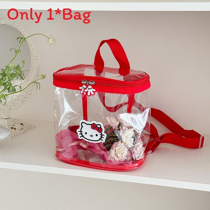 Прозрачный детский рюкзак с рисунком кошки Hello Kitty, из дышащего полиуретана, для детей детского сада