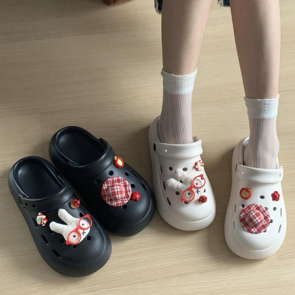 Cartoon Cute Hole Shoes, New Summer Products, Non-slip and Height-increasing Bag Head Cool Slippers