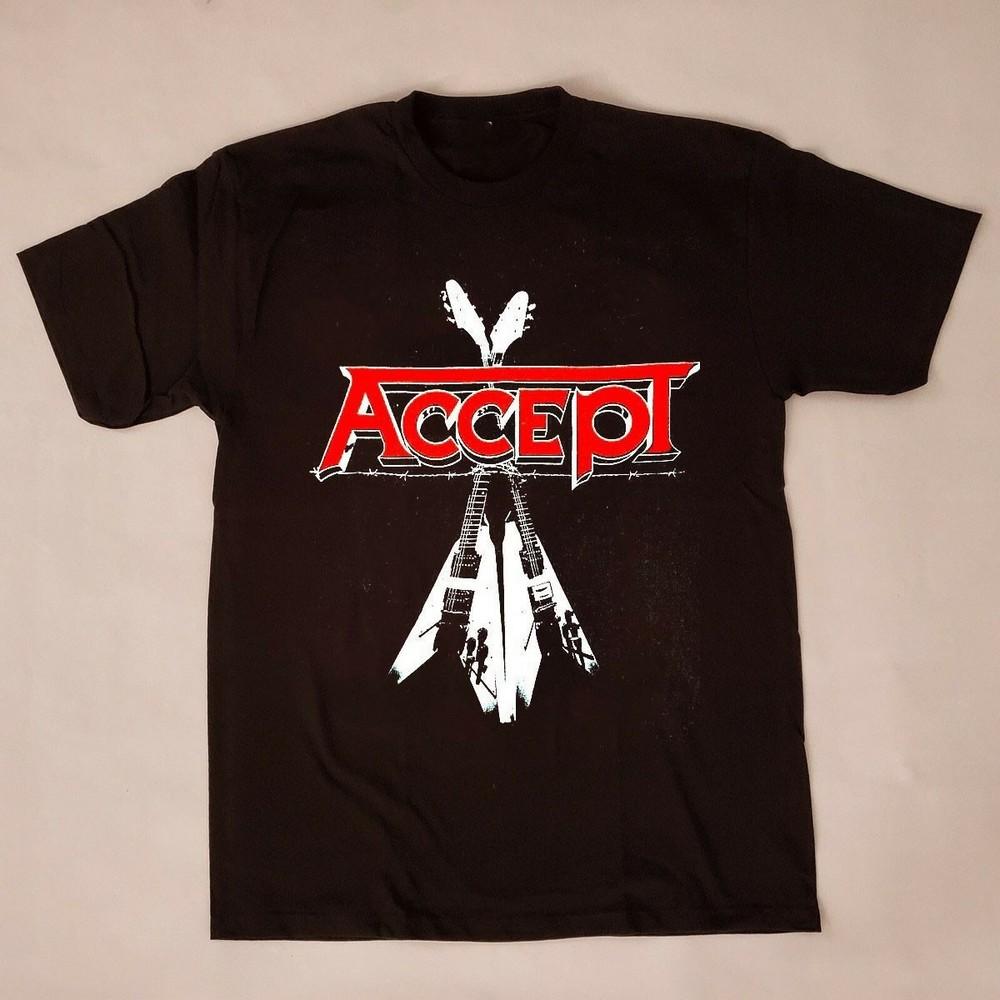 Редкая футболка Accept Band Guitars Унисекс s-5XL BO982 Унисекс Футболка