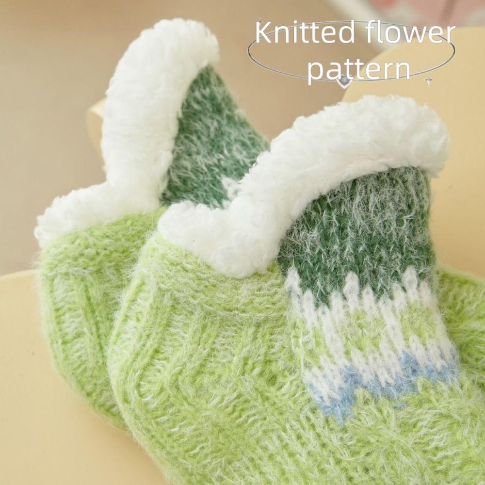 Plush Floor Socks Women Anti Slip Winter Fleece Socks Warm Slippers Socks  Female