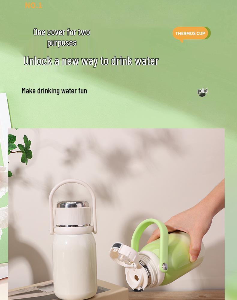 Stylish Large-Capacity Gradient 316 Stainless Steel Insulated Tea Cup, Portable and Convenient.