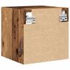 TV Wall Cabinet with LED Lights Rustic Wood Look 30 x 28.5 x 30 cm