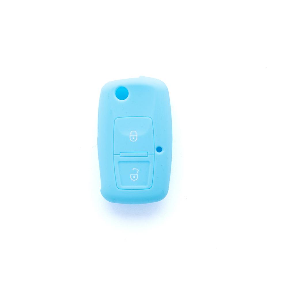 Silicone Key Cover Case Light Blue For Seat Skoda Vw