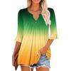 3/4 рукава топы для женщин повседневные оборки V-образный вырез футболки рабочие блузки нарядные туники топы