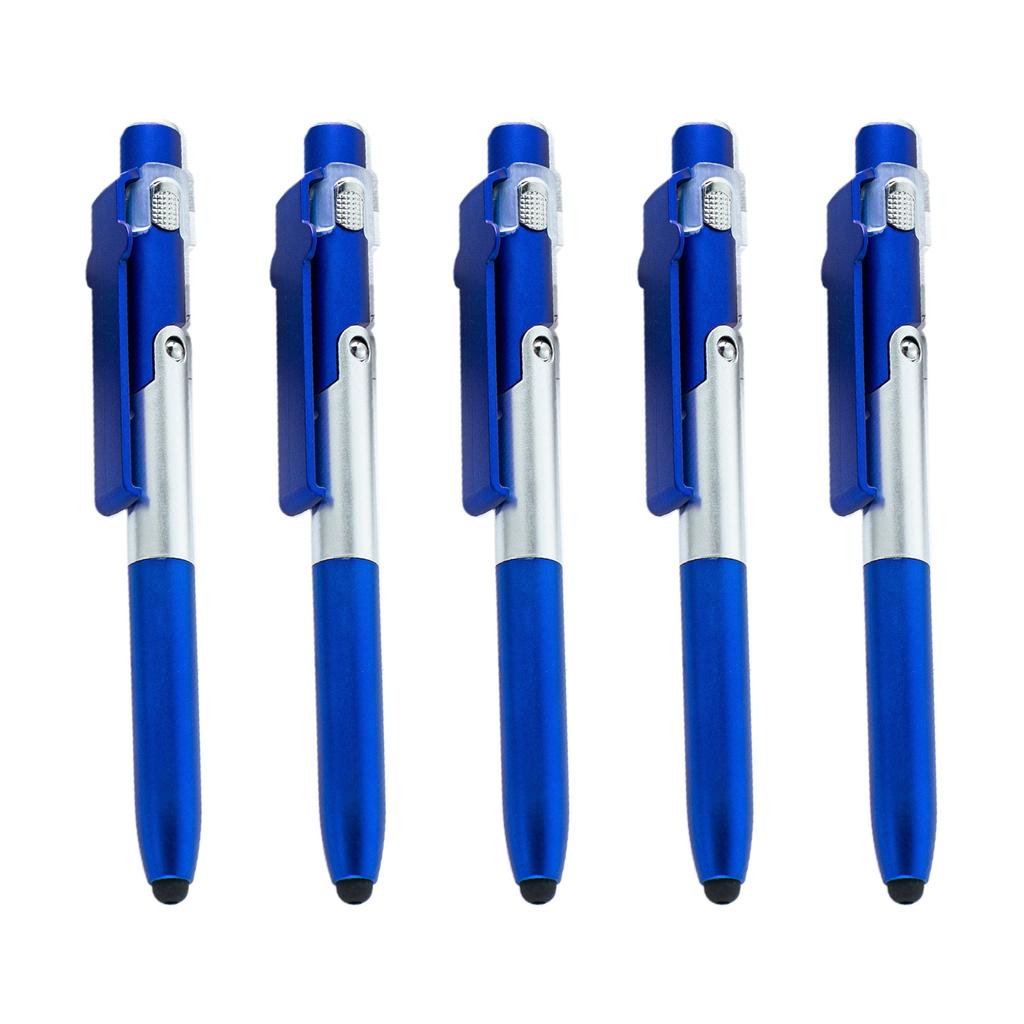 5 шт. многофункциональная шариковая ручка 4-в-1 ручка для письма со стилусом светодиодная подсветка складная подставка для телефона для офисного персонала