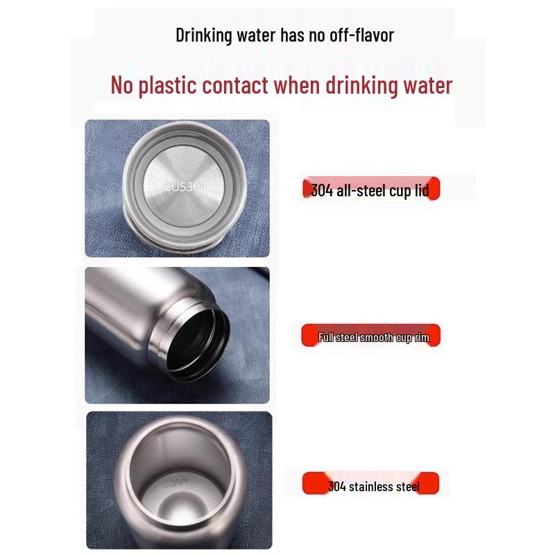 304 Stainless Steel Large Capacity Sports Water Bottle with Handle - Portable for Outdoor Activities