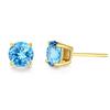 Natural Topaz Earrings for 14K Natural Gift Wrapping Included Women, Gold, 6mm, 1.47ct Stone, Binaural, Amulet, Mother's Day, Christmas,