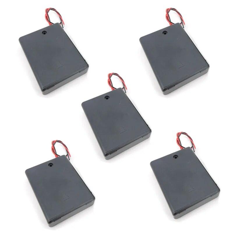 Черный, 2, 4 слота, держатель батареи AAA, коробка, 2xAAA, 4XAAA, 3 В, 6 В, 1,5 В, провода включения/выключения, крышка стандартного контейнера для батареи