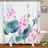 3d Printing Chinese Flower Bird Ink Landscape Shower Curtain Bathroom Waterproof Bath Curtain With Hooks Washable Cloth Decor
