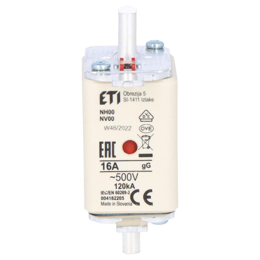 Fuse link - NH00 gG 16A/500V - slow