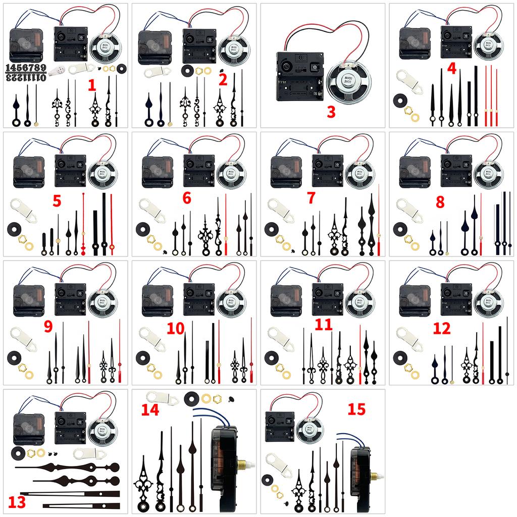 Precise 12888 Clock Movement Quartz Clock Mechanism Battery Powered Repair Part for Wall Clock with 3Set Hand Shaft