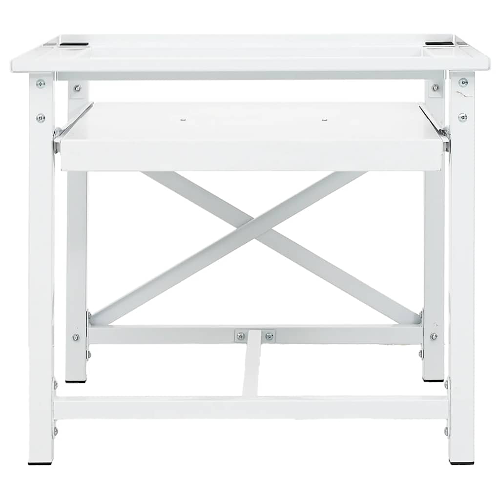 Washing Machine Pedestal with Pull Out Shelf White
