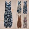 Women's Casual Print Loose Plus Size Casual Sleeveless Strappy Jumpsuit