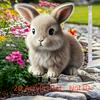 2D Flat Acrylic Rabbit Garden Decoration, Suitable for wall decoration, porch, room, villa, accents Home, Hallway, or Workplace - Rustic Farmhouse Dec