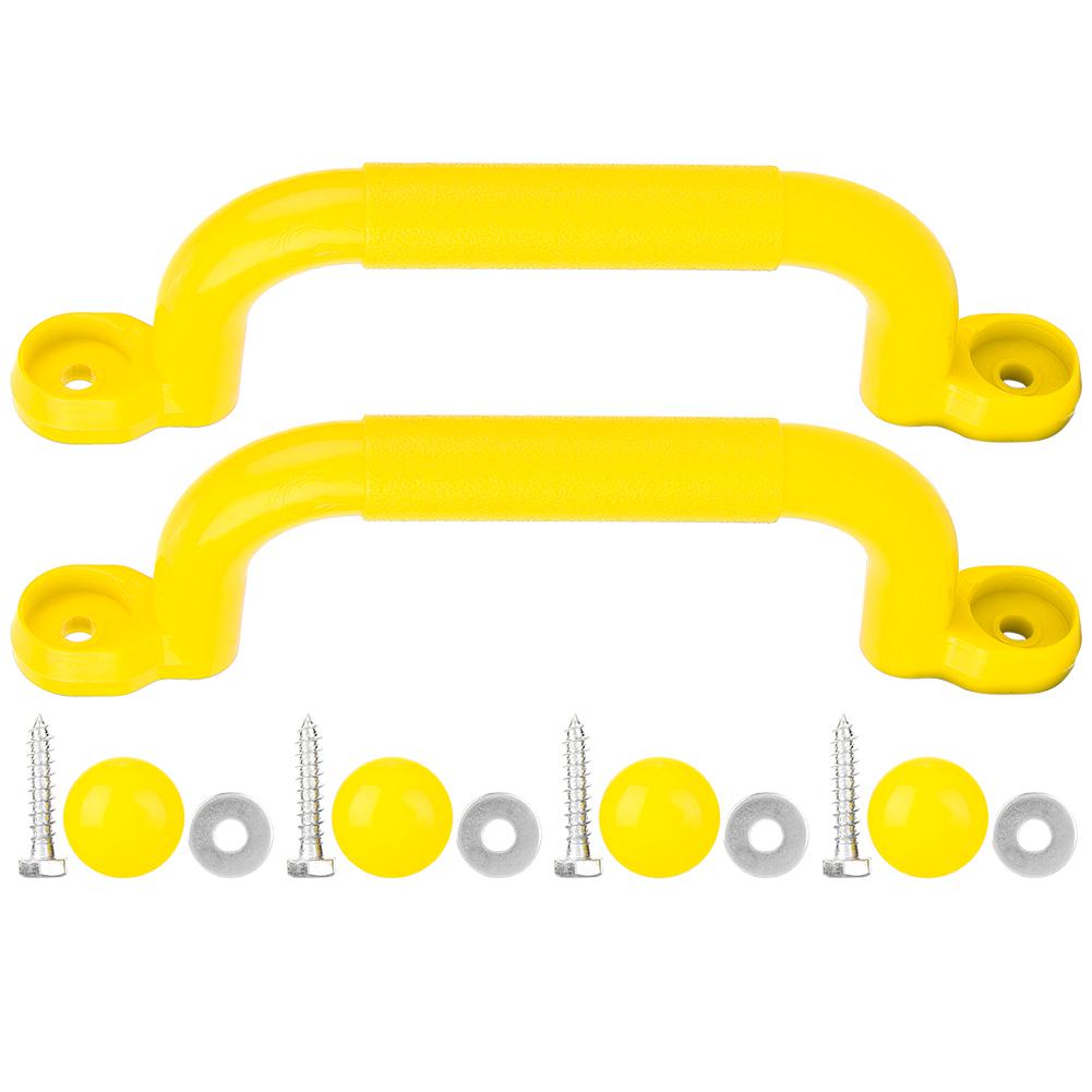 A Pair of Plastic Kids Children Playground Safety Non Slip Handle Swing Toy Accessories(Yellow)