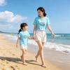 100% Cotton Lamb Print Mother-Daughter Matching Short Sleeve T-Shirt - Round Neck, Casual Top