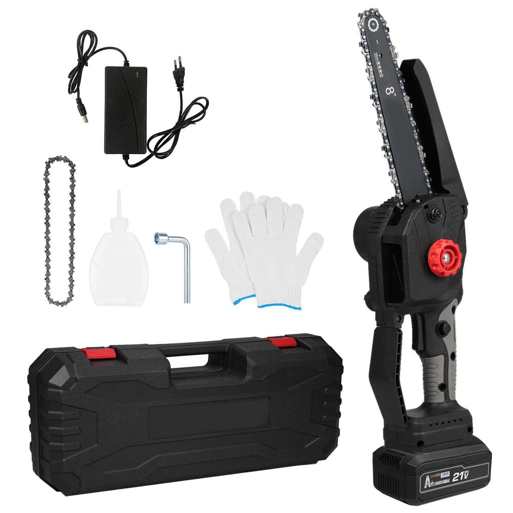 Беспроводная мини-цепная пила, 8-ДЮЙМОВАЯ электрическая цепная пила, питание от аккумулятора 398TV с защитой от брызг для резки древесины