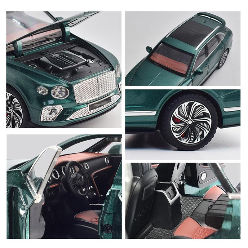 1/24 Scale Bentley Bentayga Diecast Car Model, Pull Back Toy with Sound and Light for Kids, Toddler Boys Girls Gift Collection