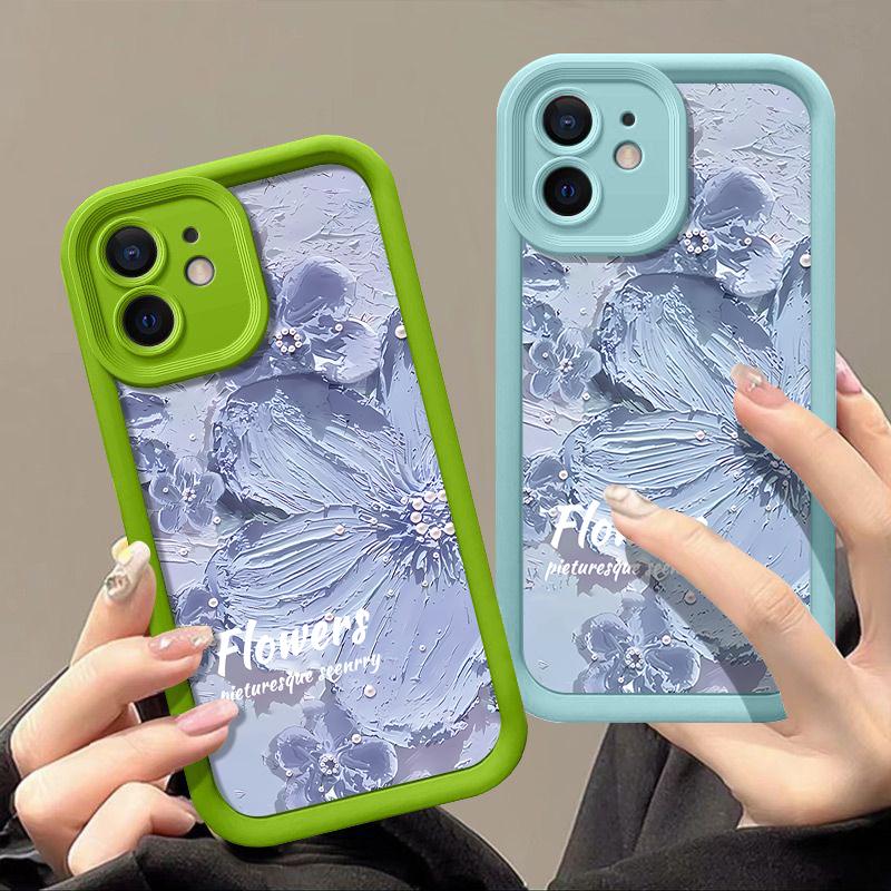 Мягкий чехол из ТПУ с рельефным цветком для iPhone 16 15 Pro Max 14 Plus 13 12 11 Pro Max Xr X Xs 7 8 Plus, противоударный защитный чехол для линз цвета конфет