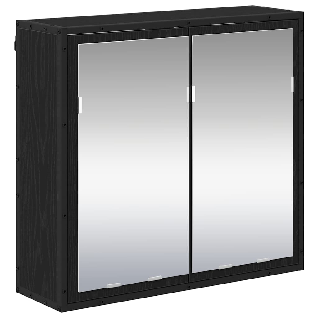 Bathroom Furniture Set 3 pcs Black Oak Effect Particleboard