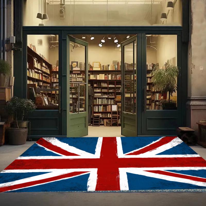 Коврик Union Jack Британский флаг Прихожая Придверный коврик Нескользящий Легко чистить Ретро для домашнего декора Ковер для гостиной спальни Безопасен для домашних животных
