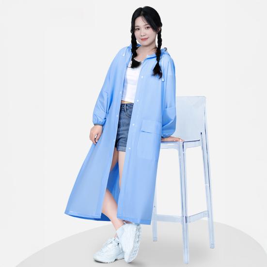 Yousheng Дождевик с капюшоном Водонепроницаемый ЕВА Застежка на пуговицах и молнии Многоразовый Взрослый Ультралегкий Ветрозащитный Плотный Портативный Для Путешествий На Открытом Воздухе Дождевая Куртка Пончо