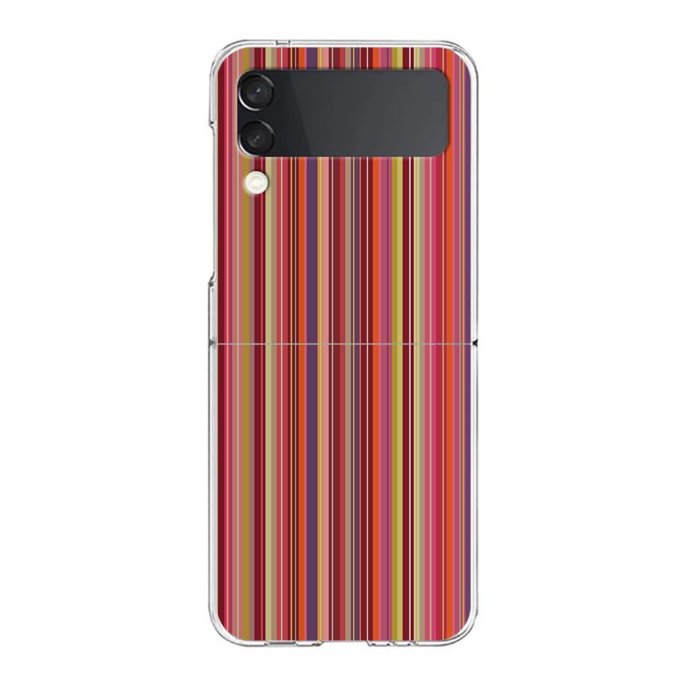Чехол для телефона Samsung Galaxy Z Flip 7 6 5 4 Прозрачный для Samsung Z Flip 3 Жесткий ПК Сумки Ретро Полоски Эстетика Винтаж