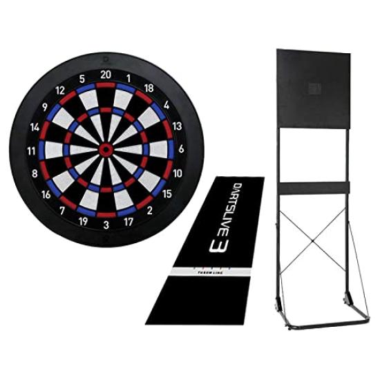 DARTSLIVE Home Dartboard Set Artemis Folding Stand DL3 Darts Mat with Throw Mat & D.craft & Flame-Retardant
