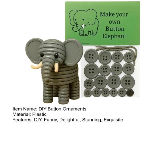 Набор для изготовления рождественского украшения из пуговиц своими руками Животное Хайлендская корова/Кролик/Сова Набор для изготовления пуговичного украшения Собран вручную Рождественское подвесное украшение