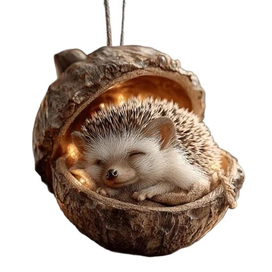 1/6Pcs Car Pendant Charming Squirrel Hedgehog Fox Acorn Acrylic Ornaments Christmas Tree Tabletop Car Accents Holiday