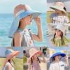 Neck Flap Wide Brim Beach Hats Polyester Outdoor Sun Cap New Bucket Hat  for Boys Girls