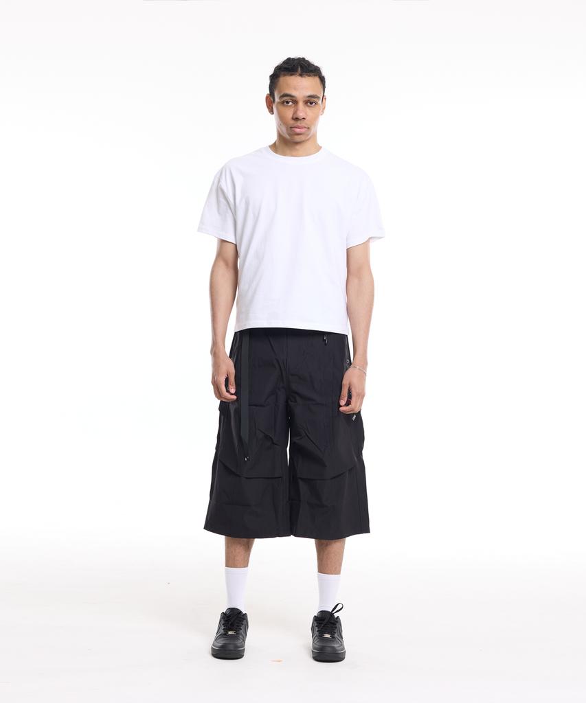 CREAM SODA LAB Belted Parachute Capri Pants Black