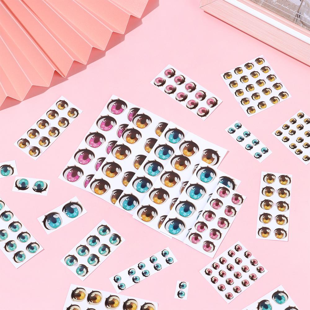 Стеклянные кристаллы Звезды Аниме Фигурка Кукла Глазные чипы Бумага Лицо Орган Пастер Мультфильм Глаза Наклейки