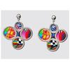 [R6459] - Artisanal Earrings 'Columbine & Harlequin' Multicolored Silver (bubbles) - 48x40mm