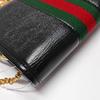 [Pre-Owned] Rajah Crystal Enamel Tiger Head Decorated Striped Web Leather Chain Shoulder Bag - Excellent #1PA2UKF