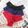 Sexy Lace Thong Low Waist Lace Transparent Panties Women Hollow Out Breathable G String Briefs Underwear Lingerie