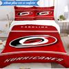 3PCS Hurricanes Team Spirit Bedding Set,Including 1pc Duvet Cover And 2pcs Pillowcases Perfect for Bedroom, Dormitory, Fan Christmas gift