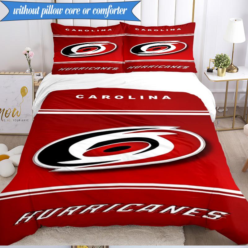 3PCS Hurricanes Team Spirit Bedding Set,Including 1pc Duvet Cover And 2pcs Pillowcases Perfect for Bedroom, Dormitory, Fan Christmas gift