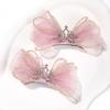 2pcs/set Lovely Lace Bows Hair Clips for Girls Sweet Solid Color Gauze Clip Soft Hairpins Pink Princess Kids Hair Accessories