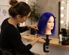 Iza Training Head 90cm Blue Thermal Hair + Handle Hairdressing Combing Exercise Head