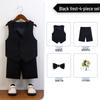 Boy's British Summer Tuxedo Vest Set for Events