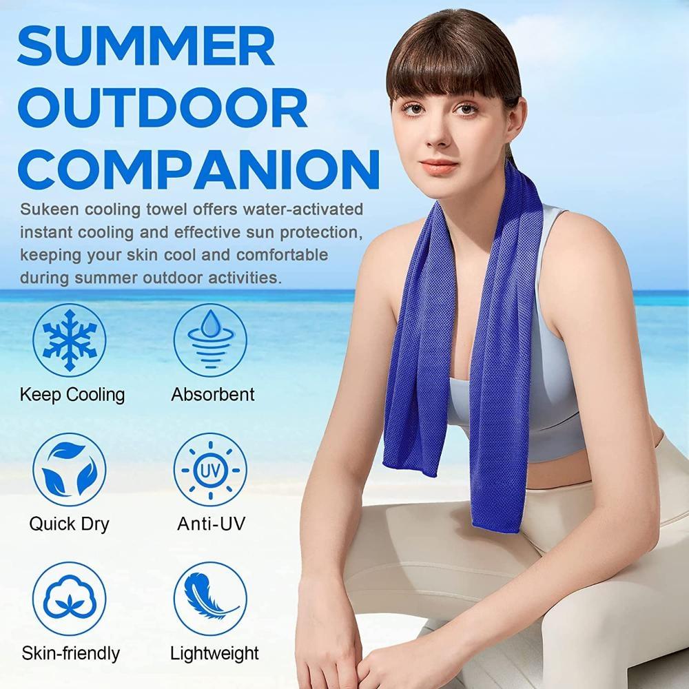 Охлаждающее полотенце Ледяное полотенце Мягкое дышащее прохладное полотенце Полотенце из микрофибры Подходит для занятий йогой, спортом, бегом, упражнениями в тренажерном зале, кемпингом, фитнесом