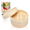 [Featured In Croissant] LeLante Bamboo Steamer, 2-Tier Set with 50 Dedicated Steaming Sheets (24cm Pot Not Included)