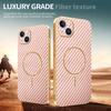 For iPhone 14 Plus Phone Case Carbon Fiber Textured Electroplated TPU Back Cover
