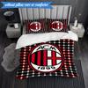 3PCS Milan Football club Printed Soft Bedding Set,Including 1pc Duvet Cover And 2pcs Pillowcases Perfect for Bedroom, Dormitory, Fan gift