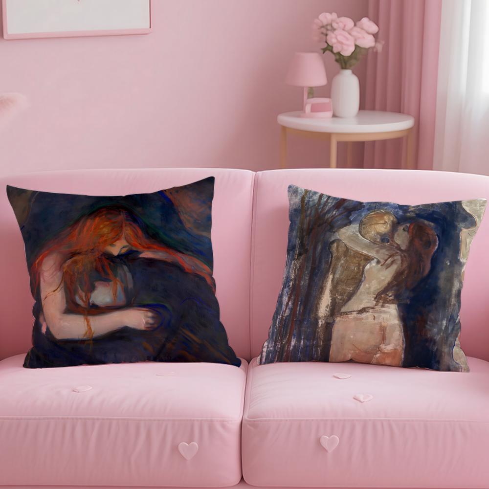 Stylish Eedvard Munchied Cushion Cover Comfortable Reversible Pillow Cover Ideal for Car Sofa Bedroom Beyond