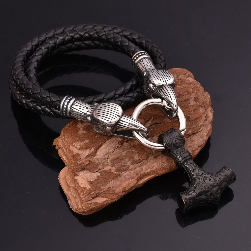 Nordic Viking из нержавеющей стали Odin Raven Thor's Hammer ожерелье мужское ожерелье 